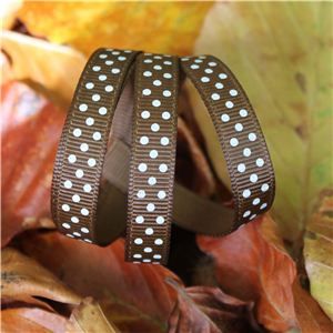 Autumn Leaves Ribbon - Dots Tuftan/Cream